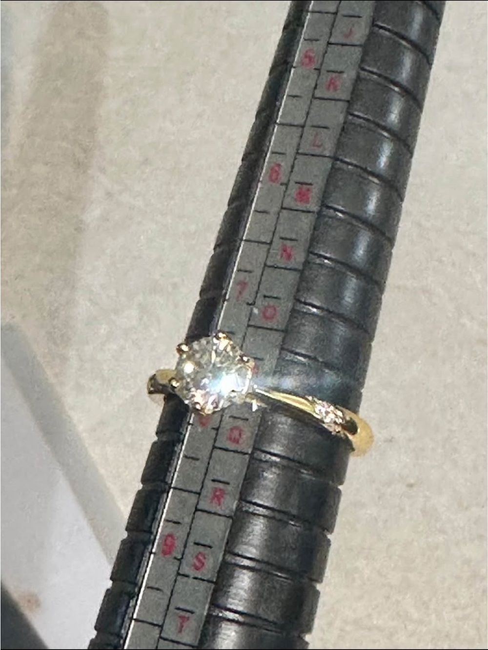 Moissanite Solitaire Engagement Ring in 18k gold setting